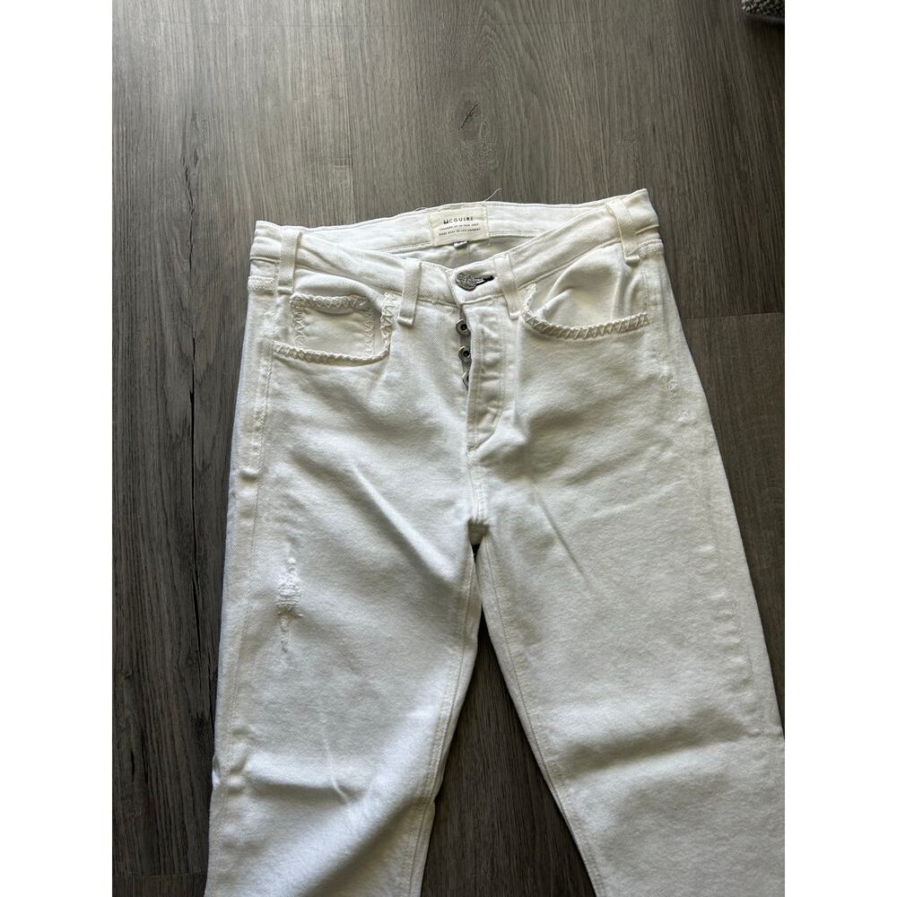 McGuire denim white jeans distressed frayed hem size 27 - Picture 3 of 5